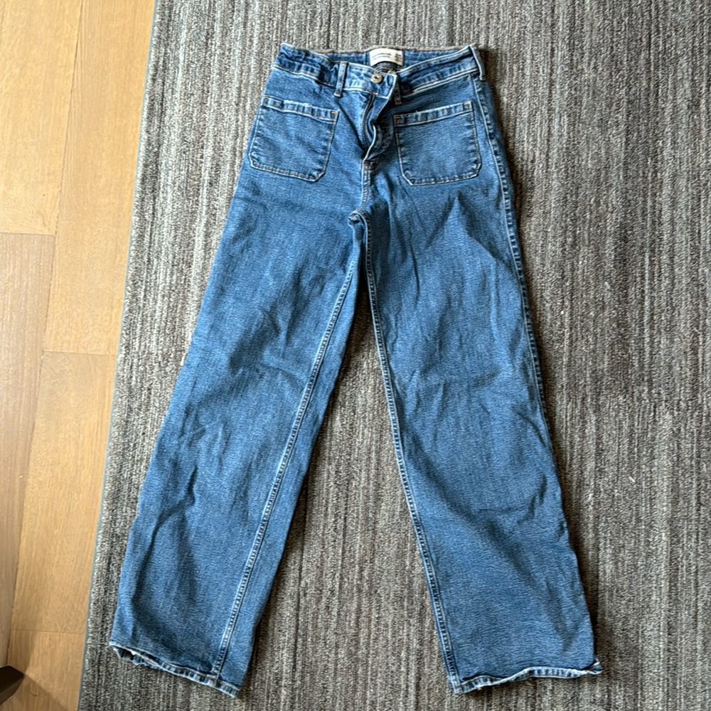 Abercrombie kids high rise wide leg jeans 15/16 regular